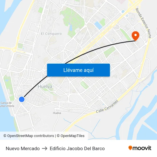 Nuevo Mercado to Edificio Jacobo Del Barco map