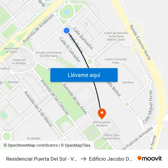 Residencial Puerta Del Sol - Vista Alegre to Edificio Jacobo Del Barco map