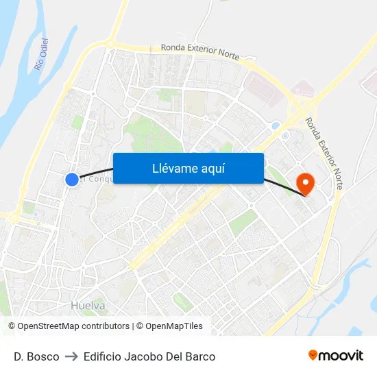 D. Bosco to Edificio Jacobo Del Barco map