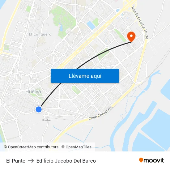 El Punto to Edificio Jacobo Del Barco map