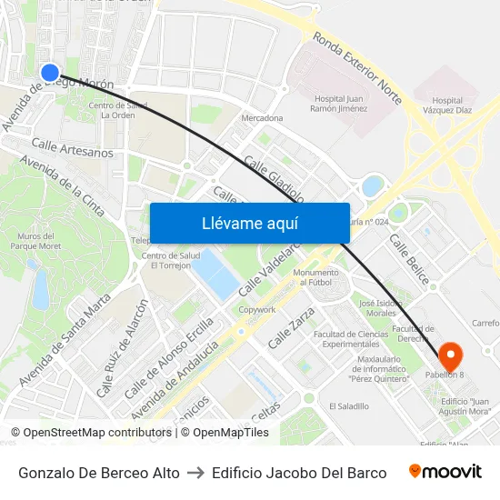 Gonzalo De Berceo Alto to Edificio Jacobo Del Barco map