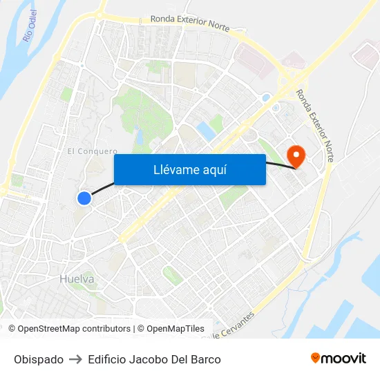 Obispado to Edificio Jacobo Del Barco map