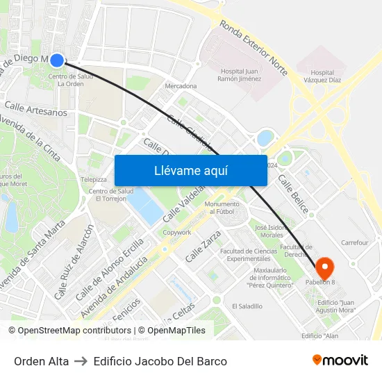 Orden Alta to Edificio Jacobo Del Barco map
