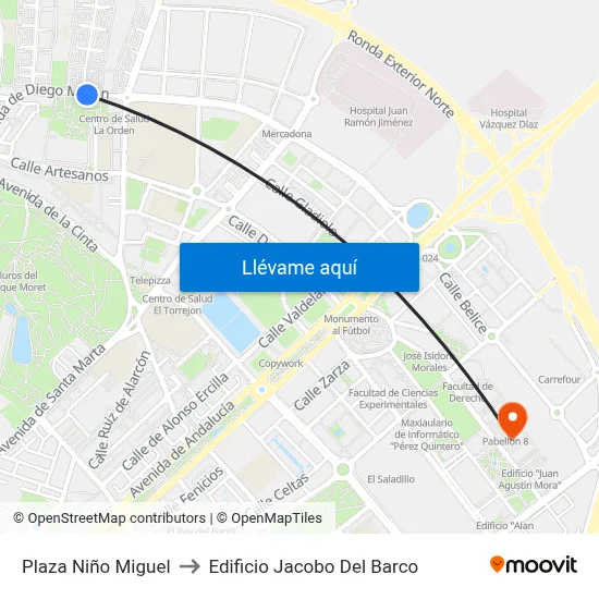 Plaza Niño Miguel to Edificio Jacobo Del Barco map