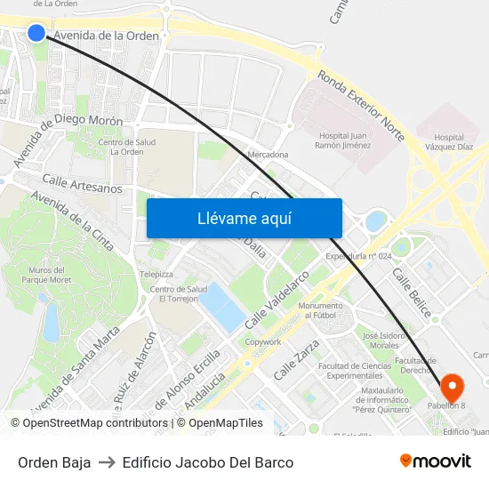 Orden Baja to Edificio Jacobo Del Barco map