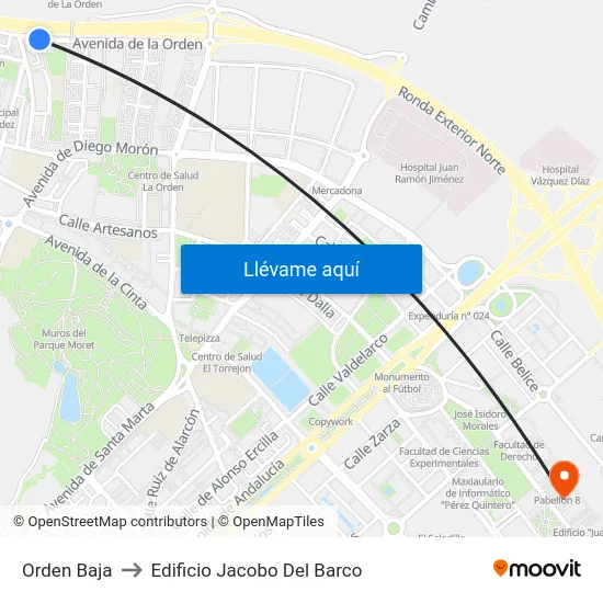 Orden Baja to Edificio Jacobo Del Barco map