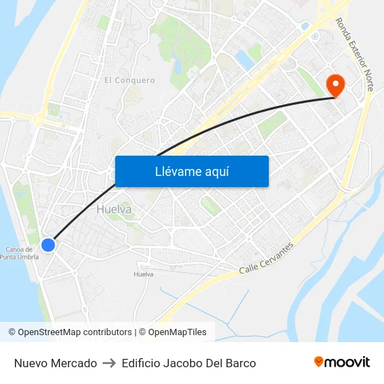 Nuevo Mercado to Edificio Jacobo Del Barco map
