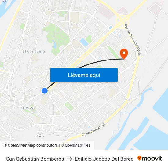 San Sebastián Bomberos to Edificio Jacobo Del Barco map