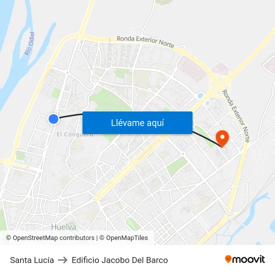 Santa Lucía to Edificio Jacobo Del Barco map