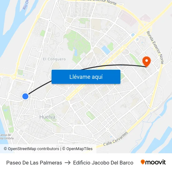 Paseo De Las Palmeras to Edificio Jacobo Del Barco map