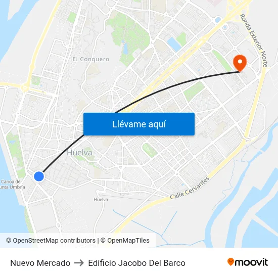 Nuevo Mercado to Edificio Jacobo Del Barco map