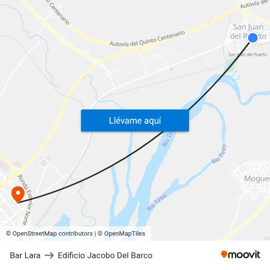 Bar Lara to Edificio Jacobo Del Barco map