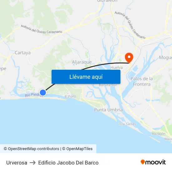 Urverosa to Edificio Jacobo Del Barco map