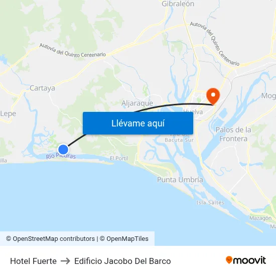 Hotel Fuerte to Edificio Jacobo Del Barco map