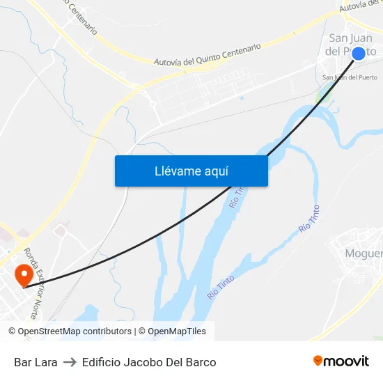 Bar Lara to Edificio Jacobo Del Barco map