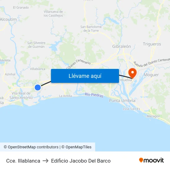 Cce. Illablanca to Edificio Jacobo Del Barco map