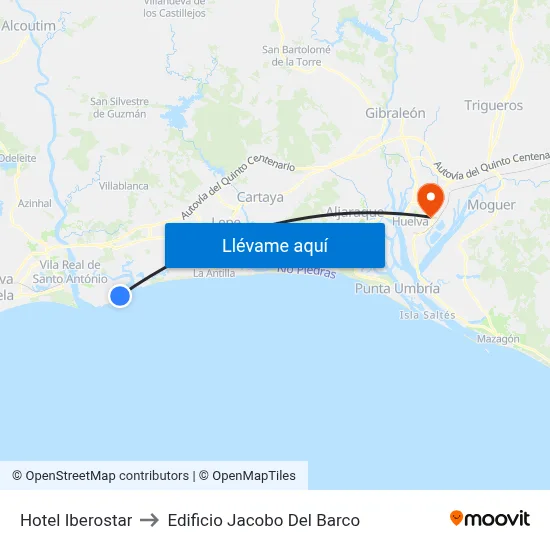Hotel Iberostar to Edificio Jacobo Del Barco map