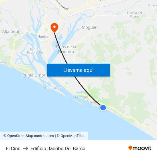 El Cine to Edificio Jacobo Del Barco map