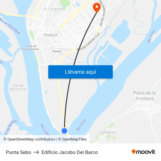 Punta Sebo to Edificio Jacobo Del Barco map