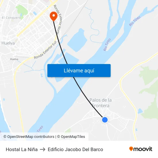 Hostal La Niña to Edificio Jacobo Del Barco map