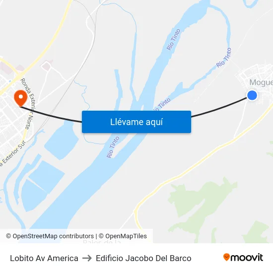 Lobito Av America to Edificio Jacobo Del Barco map