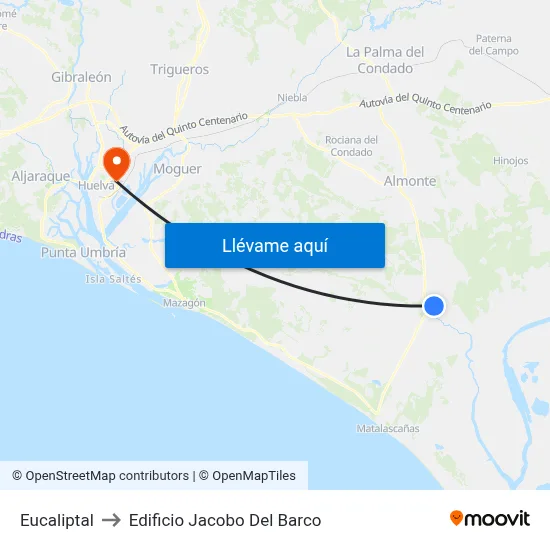 Eucaliptal to Edificio Jacobo Del Barco map