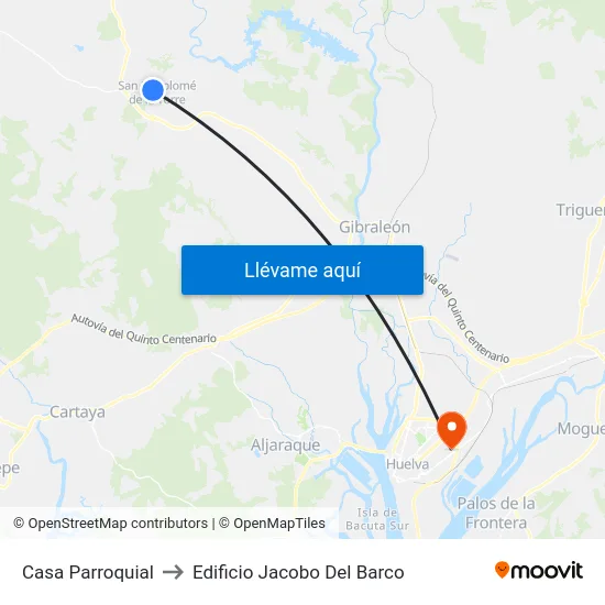 Casa Parroquial to Edificio Jacobo Del Barco map
