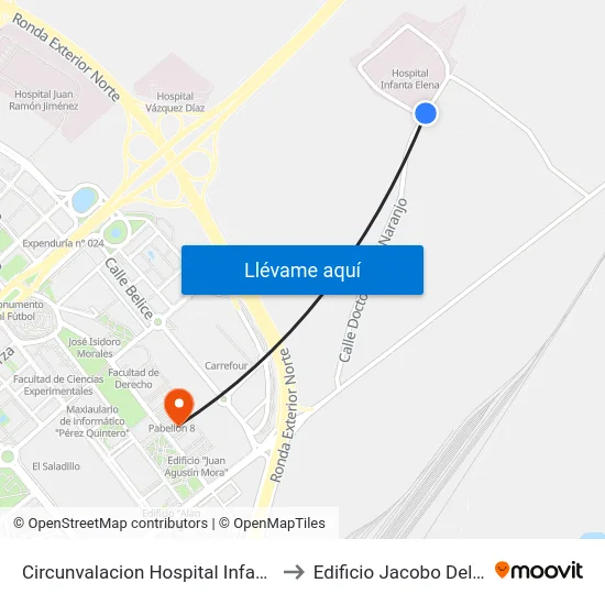 Circunvalacion Hospital Infanta Elena to Edificio Jacobo Del Barco map