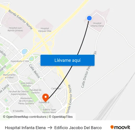 Hospital Infanta Elena to Edificio Jacobo Del Barco map