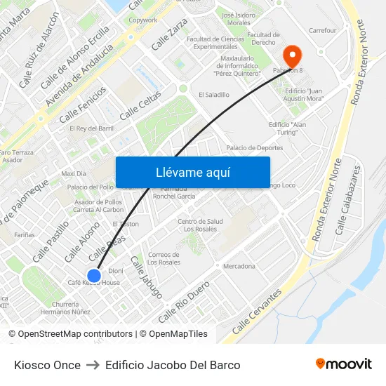 Kiosco Once to Edificio Jacobo Del Barco map