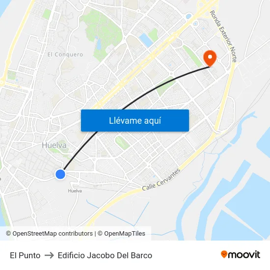 El Punto to Edificio Jacobo Del Barco map