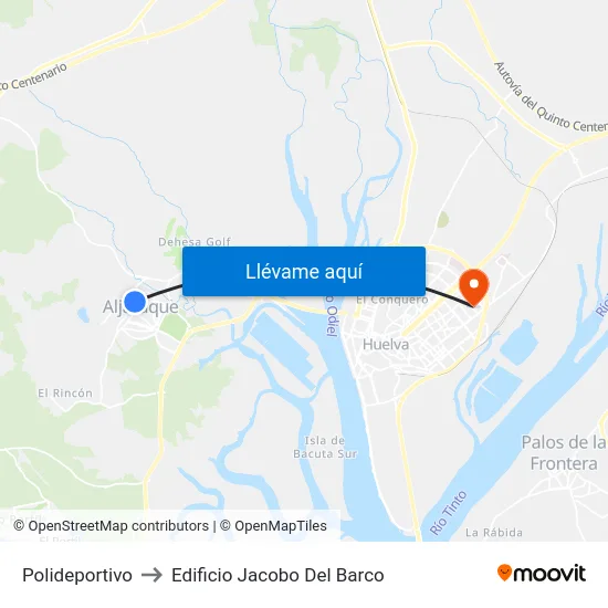 Polideportivo to Edificio Jacobo Del Barco map