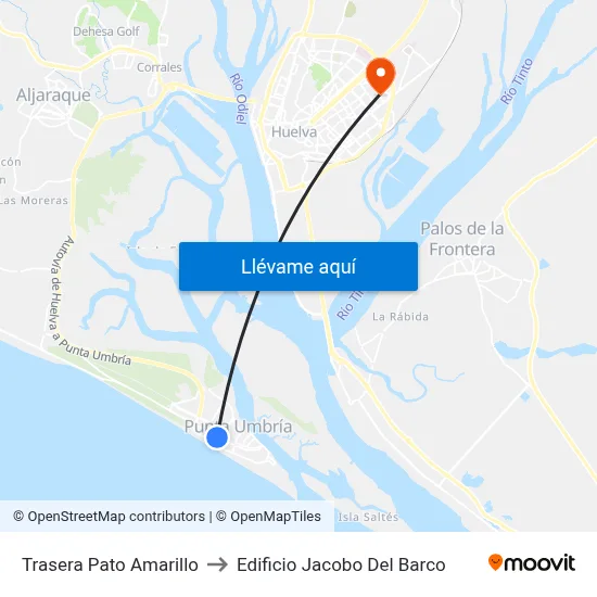 Trasera Pato Amarillo to Edificio Jacobo Del Barco map