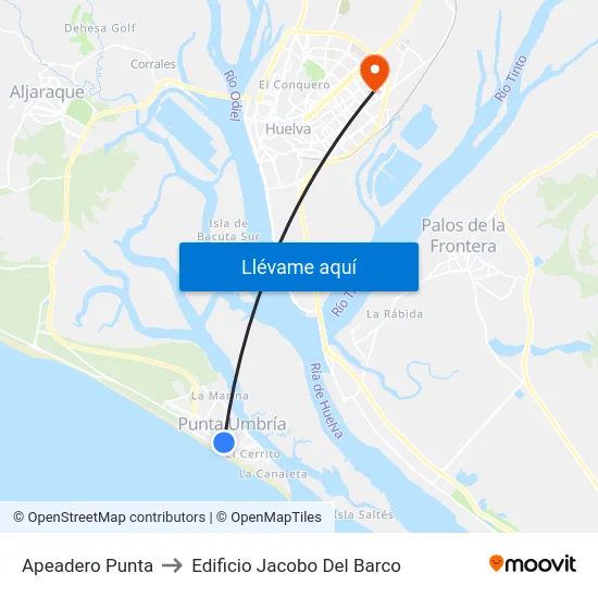 Apeadero Punta to Edificio Jacobo Del Barco map