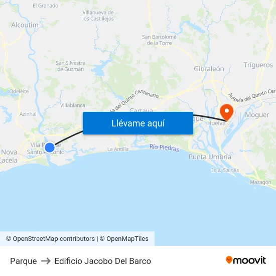 Parque to Edificio Jacobo Del Barco map