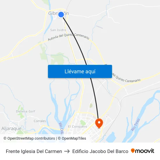 Frente Iglesia Del Carmen to Edificio Jacobo Del Barco map