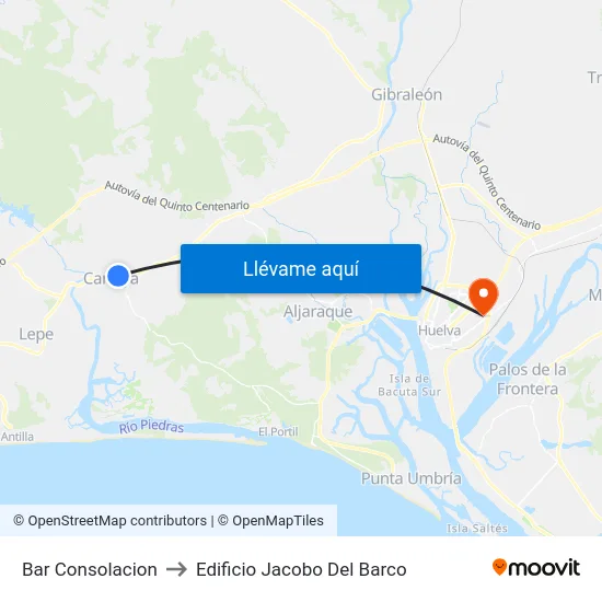 Bar Consolacion to Edificio Jacobo Del Barco map