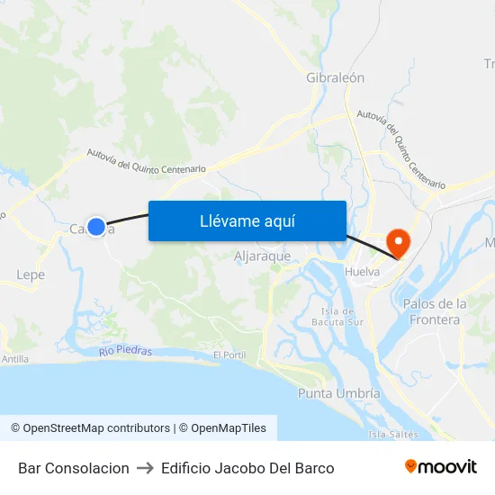 Bar Consolacion to Edificio Jacobo Del Barco map