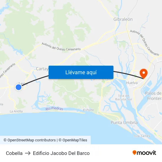 Cobella to Edificio Jacobo Del Barco map