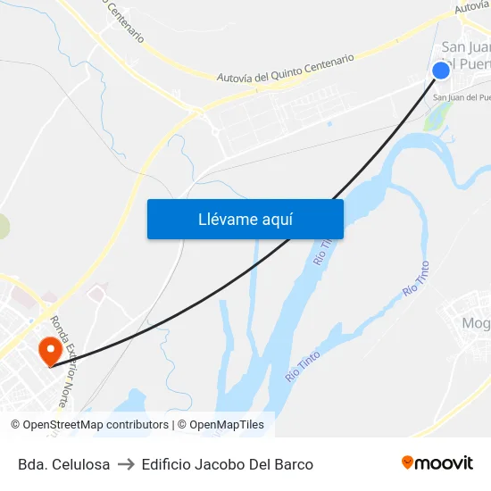 Bda. Celulosa to Edificio Jacobo Del Barco map