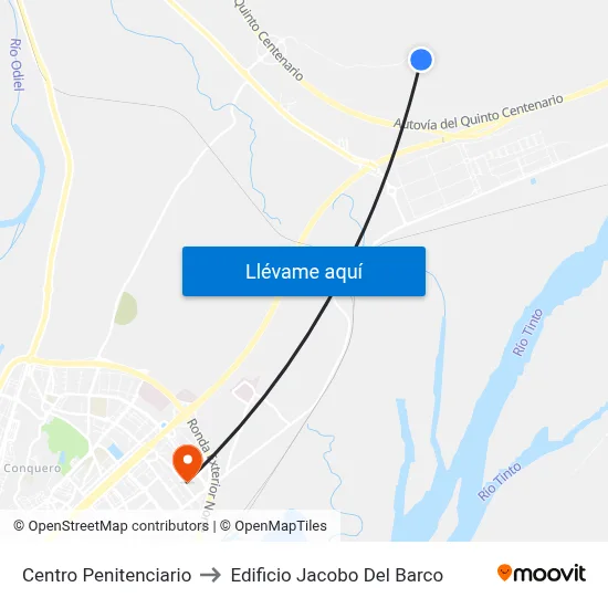 Centro Penitenciario to Edificio Jacobo Del Barco map