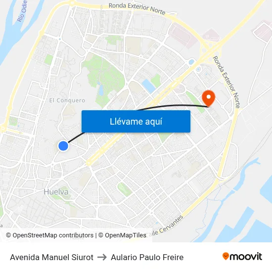 Avenida Manuel Siurot to Aulario Paulo Freire map