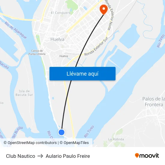 Club Nautico to Aulario Paulo Freire map