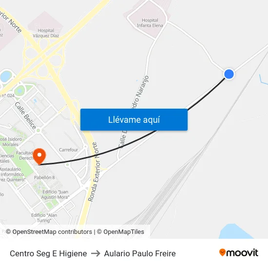 Centro Seg E Higiene to Aulario Paulo Freire map