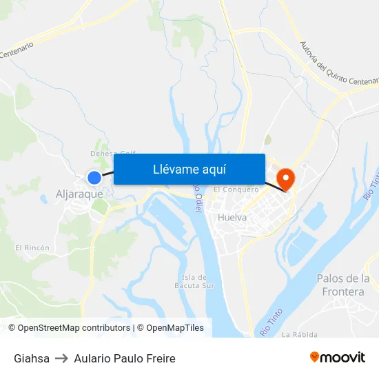 Giahsa to Aulario Paulo Freire map