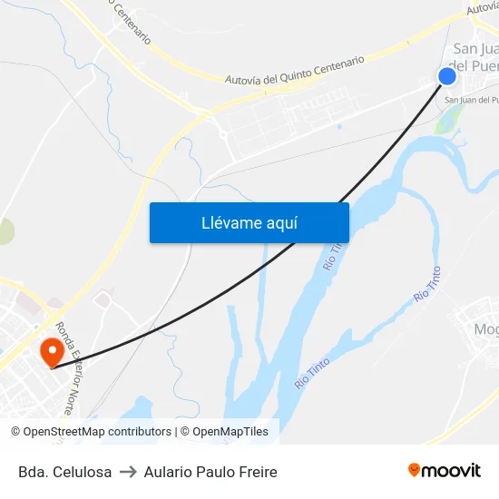 Bda. Celulosa to Aulario Paulo Freire map