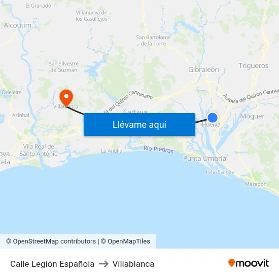 Calle Legión Española to Villablanca map