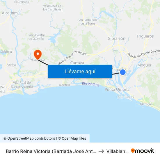 Barrio Reina Victoria (Barriada José Antonio) to Villablanca map