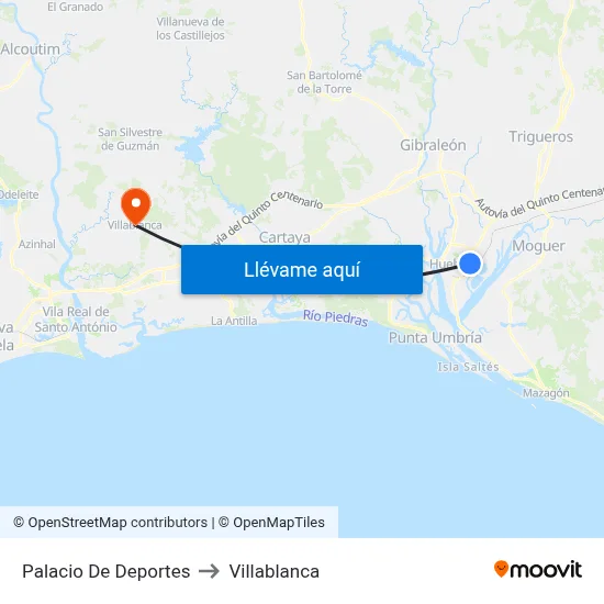 Palacio De Deportes to Villablanca map