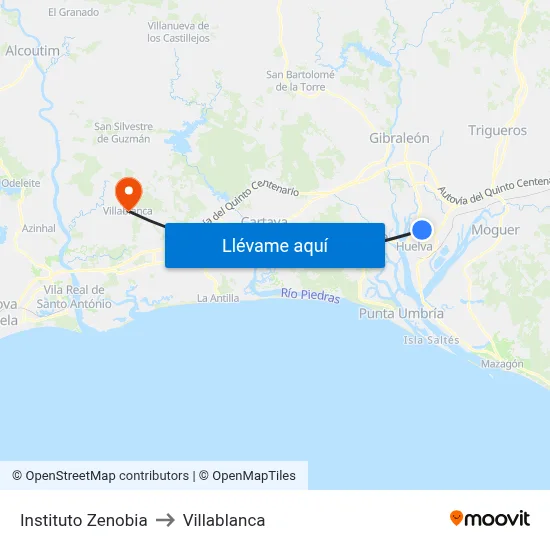 Instituto Zenobia to Villablanca map